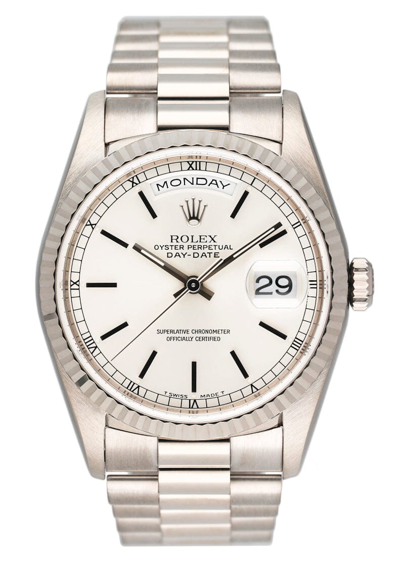 Rolex Day-Date President 18239 18K White Gold Mens Watch | – Phigora