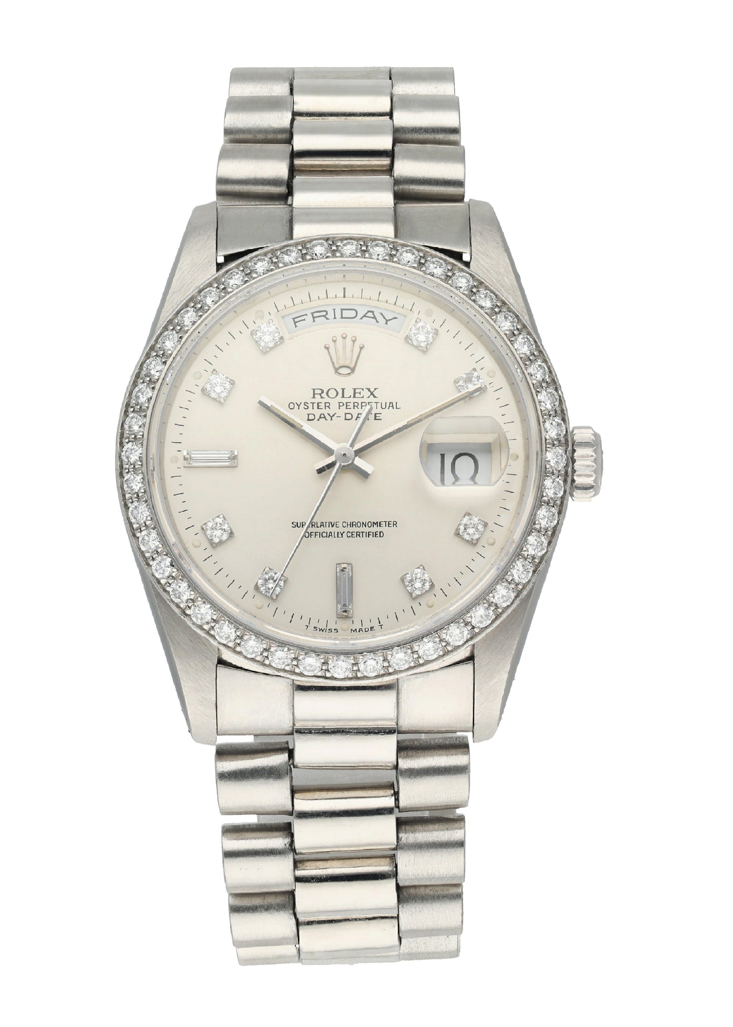 Rolex Day-Date President 18346 Platinum Diamond Mens Watch - Wristwatch