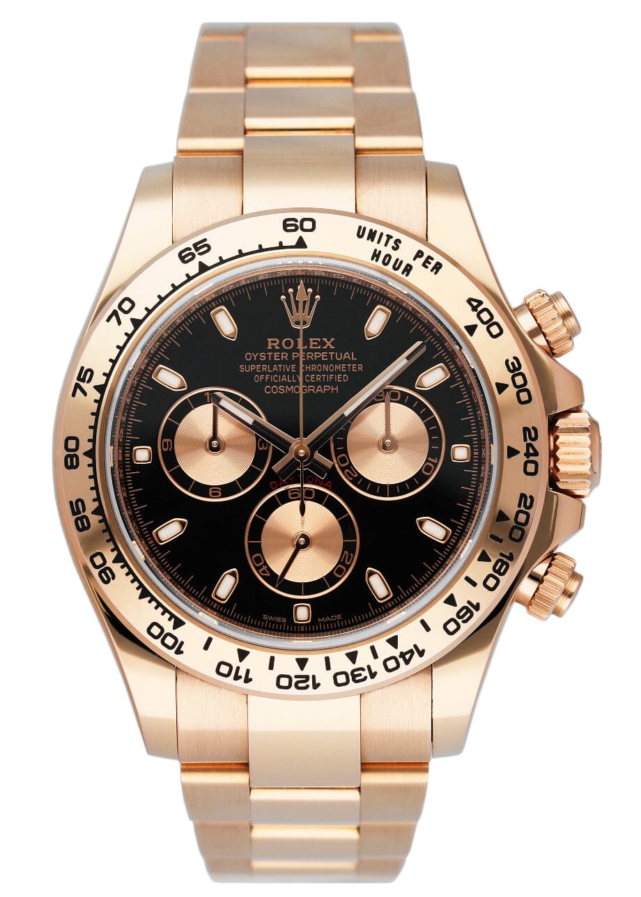 Rolex Daytona 116505 18K Rose Gold Black Dial Mens Watch – Phigora