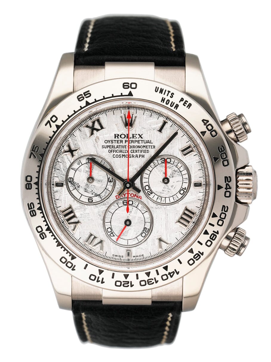 Rolex Daytona 116519 Meteorite Dial 18K White Gold Mens Watch Box Papers