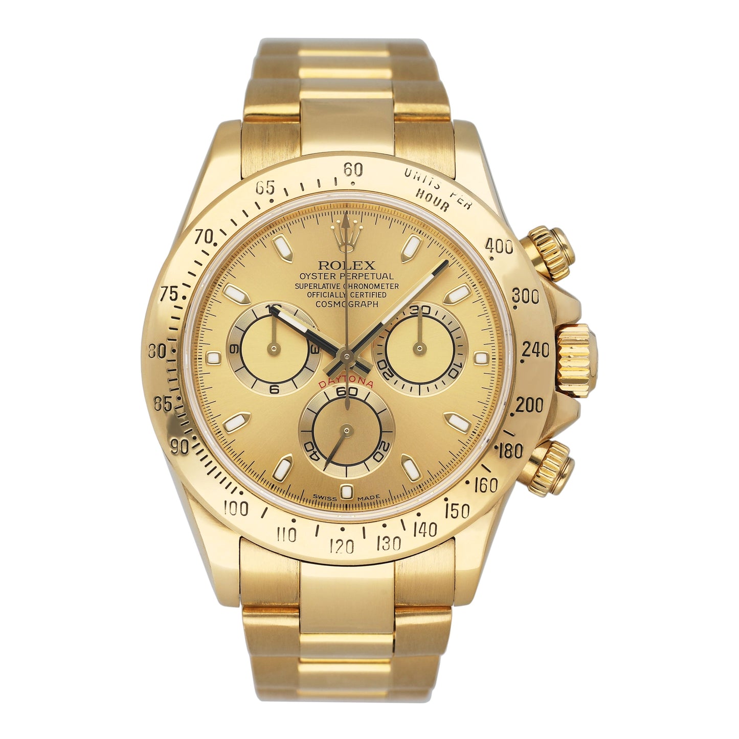 Rolex Daytona 116528 Champagne Dial Mens Watch Box Papers