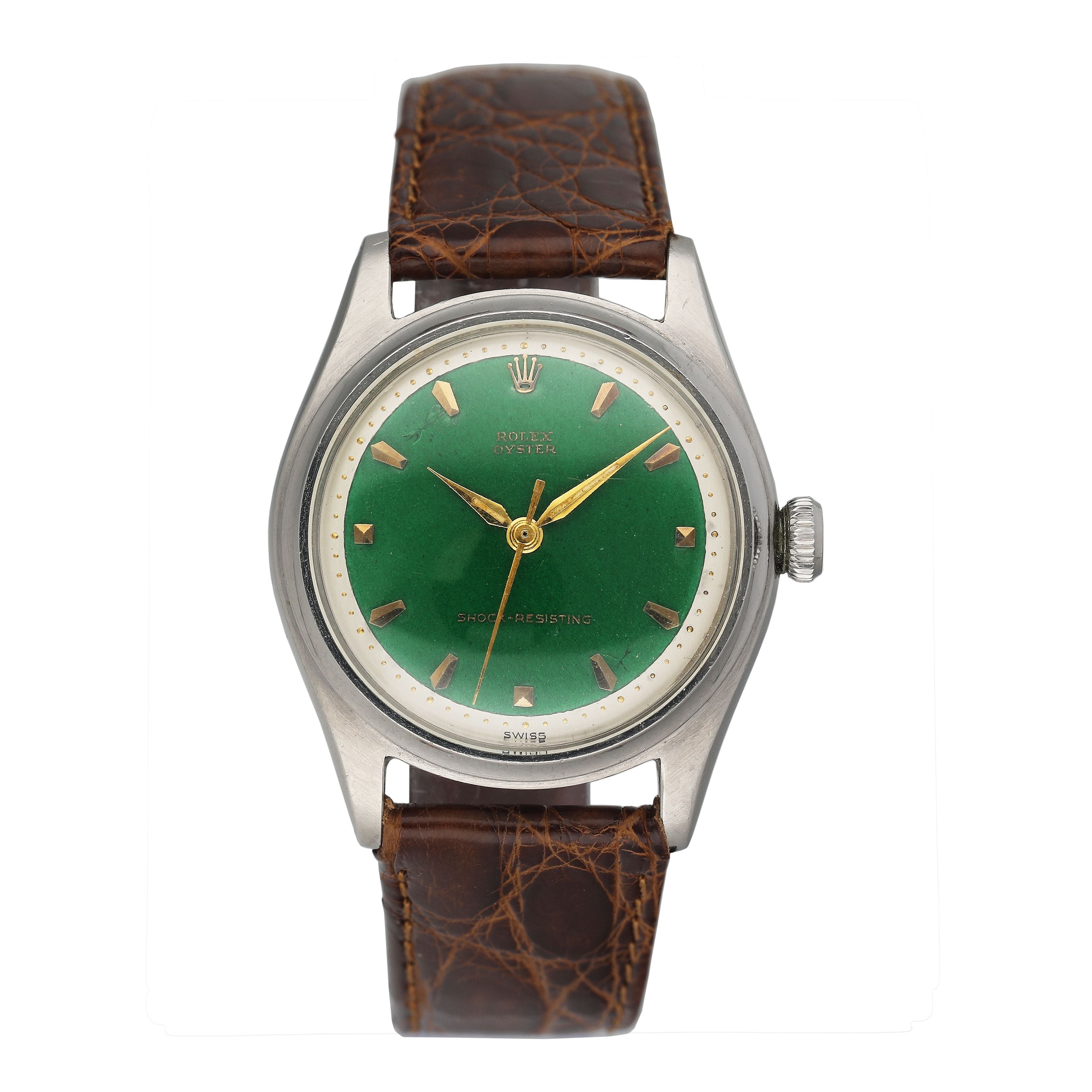 Rolex Oyster Green Dial Mens Watch | Phigora