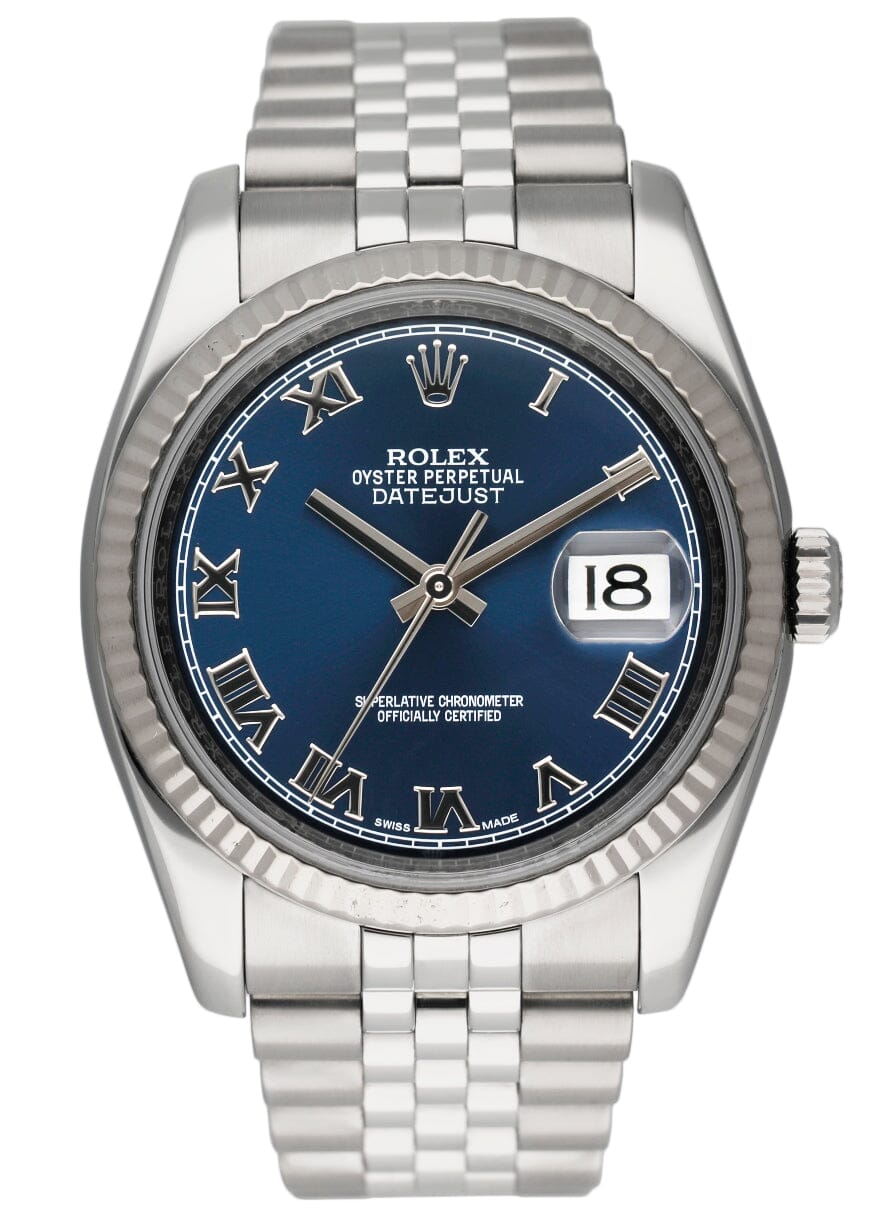Rolex Oyster Perpetual Datejust 116234 Blue Dial Mens Watch – Phigora