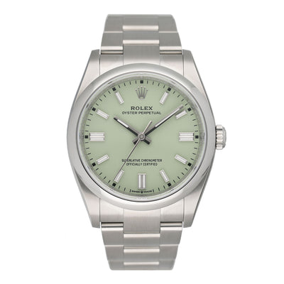Rolex Oyster Perpetual Pistachio Dial 126000 Mens Watch Box Papers - Watches