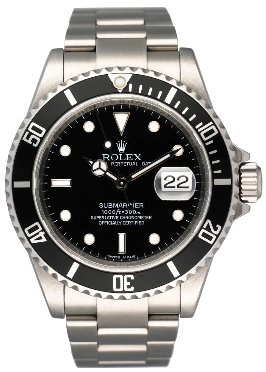 Rolex Oyster Perpetual Submariner 16610T Engraved Rehaut Mens