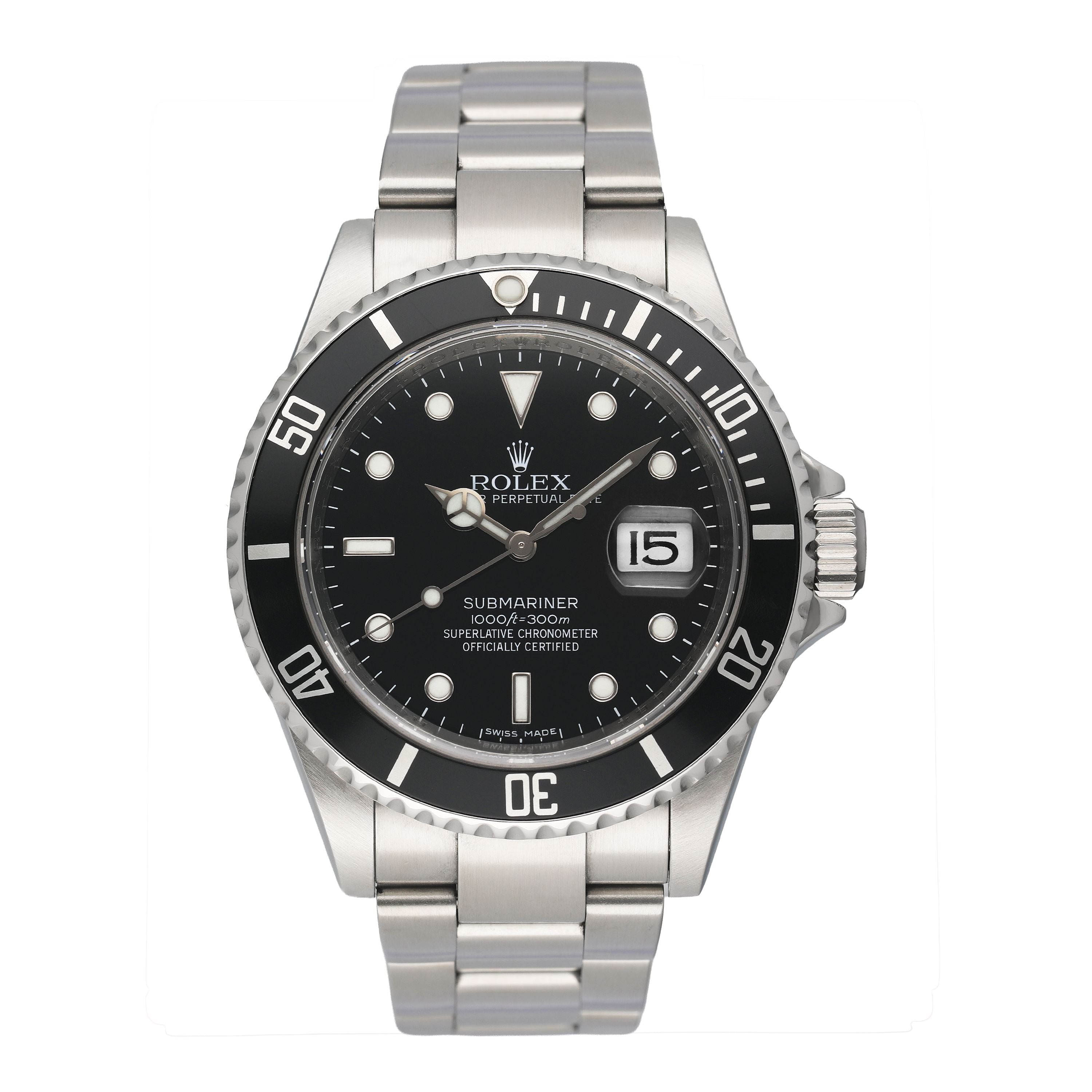 Rolex Submariner Date 16610 Engraved Rehaut Mens Watch Box – Phigora