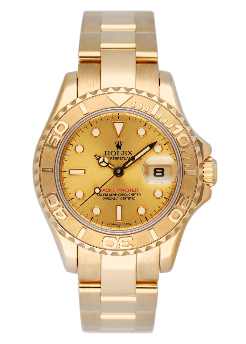 Rolex Yacht Master 69628 Champagne Dial 18K Yellow Gold Ladies