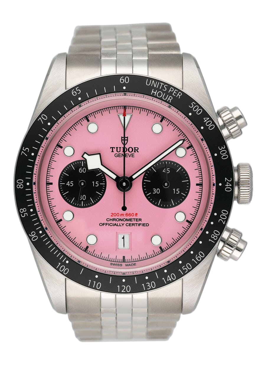 Tudor Black Bay Chrono 79360N Pink Dial Mens Watch Box – Phigora