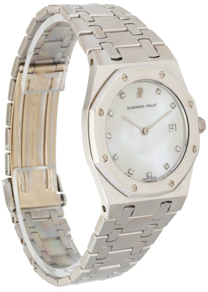 Audemars Piguet 56175PT Royal Oak Quartz MOP Dial Platinum Men's Watch