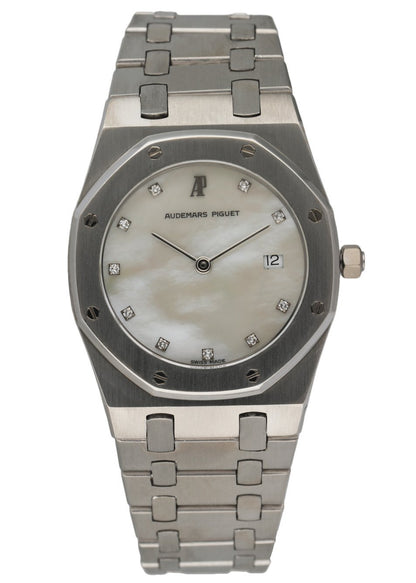 Audemars Piguet 56175PT Royal Oak Quartz MOP Dial Platinum Men's Watch