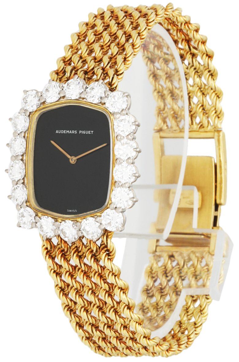 Audemars Piguet Black Dial Diamond Bezel Ladies Watch