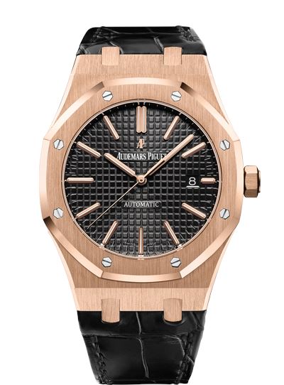 Audemars Piguet Royal Oak 15400OR.OO.D002CR.01 18k Pink Gold Mens Watch Box & Papers - Wristwatch