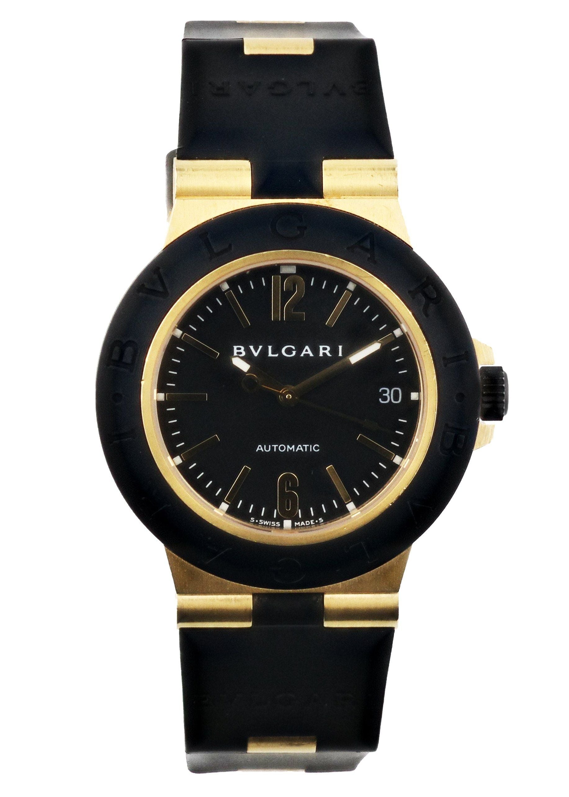Bvlgari Diagono AC38G 18k Yellow Gold Mens Watch Box Papers – Phigora