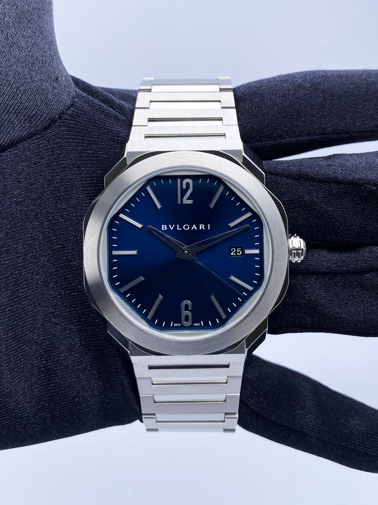 Bvlgari Octo Blue Dial Stainless Steel Watch