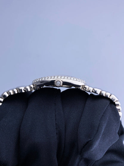 Cartier Baignoire 18K White Gold 1955 Diamond Bezel Ladies Watch