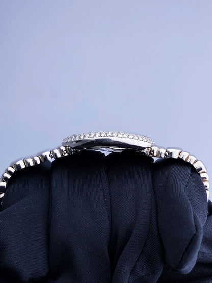 Cartier Baignoire 18K White Gold 1955 Diamond Bezel Ladies Watch