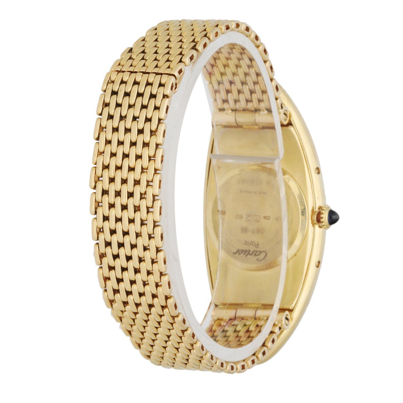 Cartier Baignoire Allongee W1507451 "Maxi Oval" 18K Yellow Gold Rare Ladies Watch