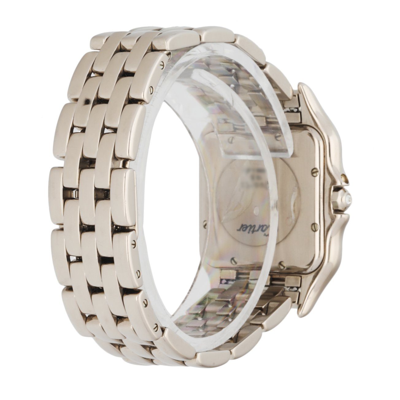 Cartier Panthere 18K White Gold Moon Phase Diamond Bezel Ladies Watch