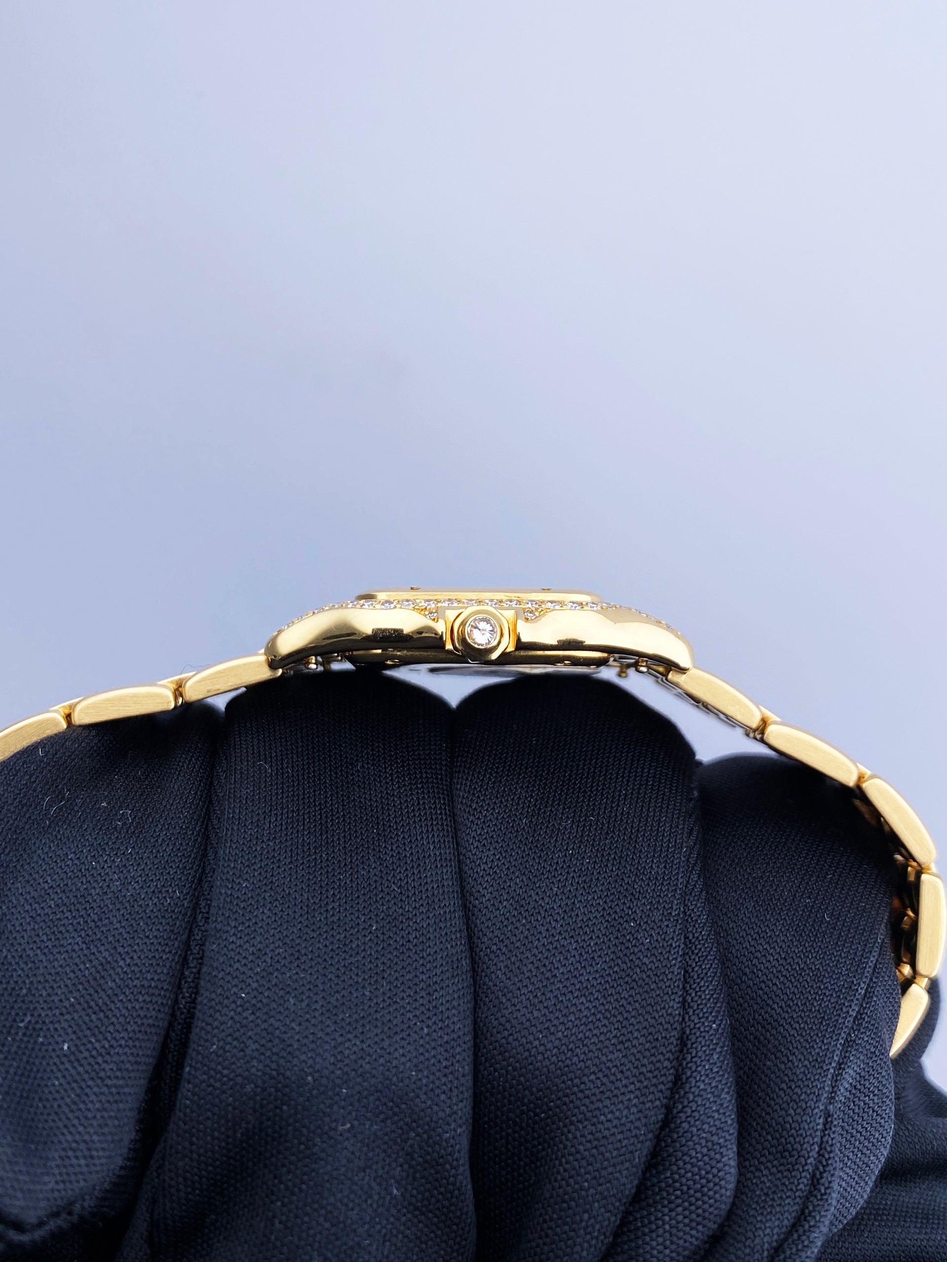 Cartier Panthere Diamond Malachite Dial Ladies Watch