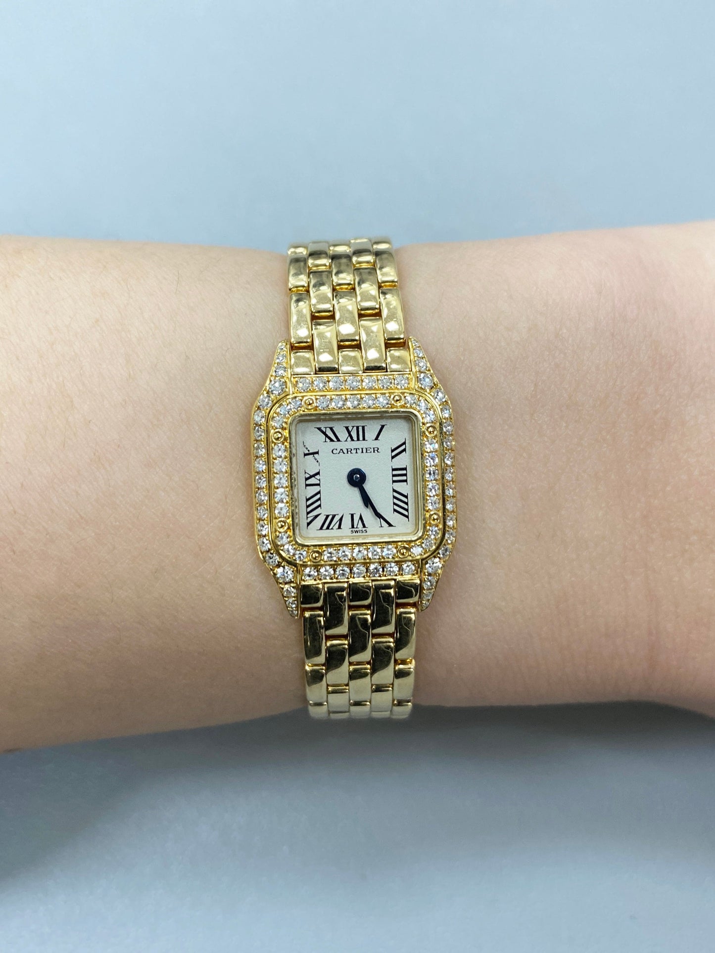 Cartier Panthere Mini 1131-1 18K Yellow Gold & Diamond Set Ladies Watch