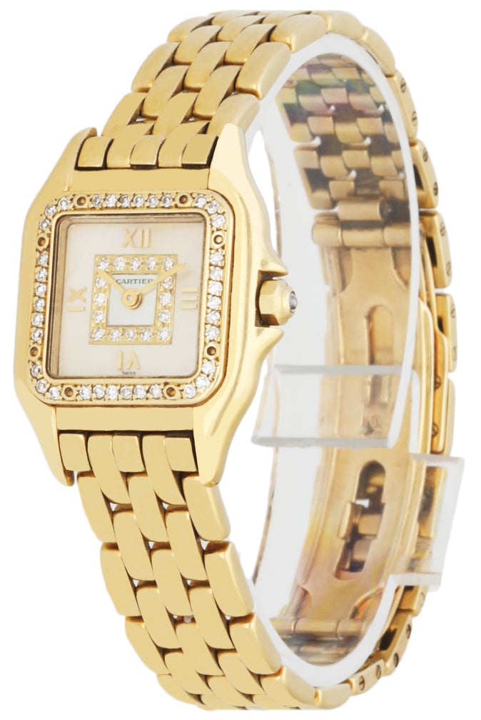 Cartier Panthere Mother of Peal 18k Yellow Gold & Diamonds Dial Ladies watch.