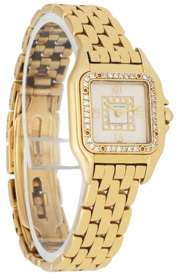 Cartier Panthere Mother of Peal 18k Yellow Gold & Diamonds Dial Ladies watch.