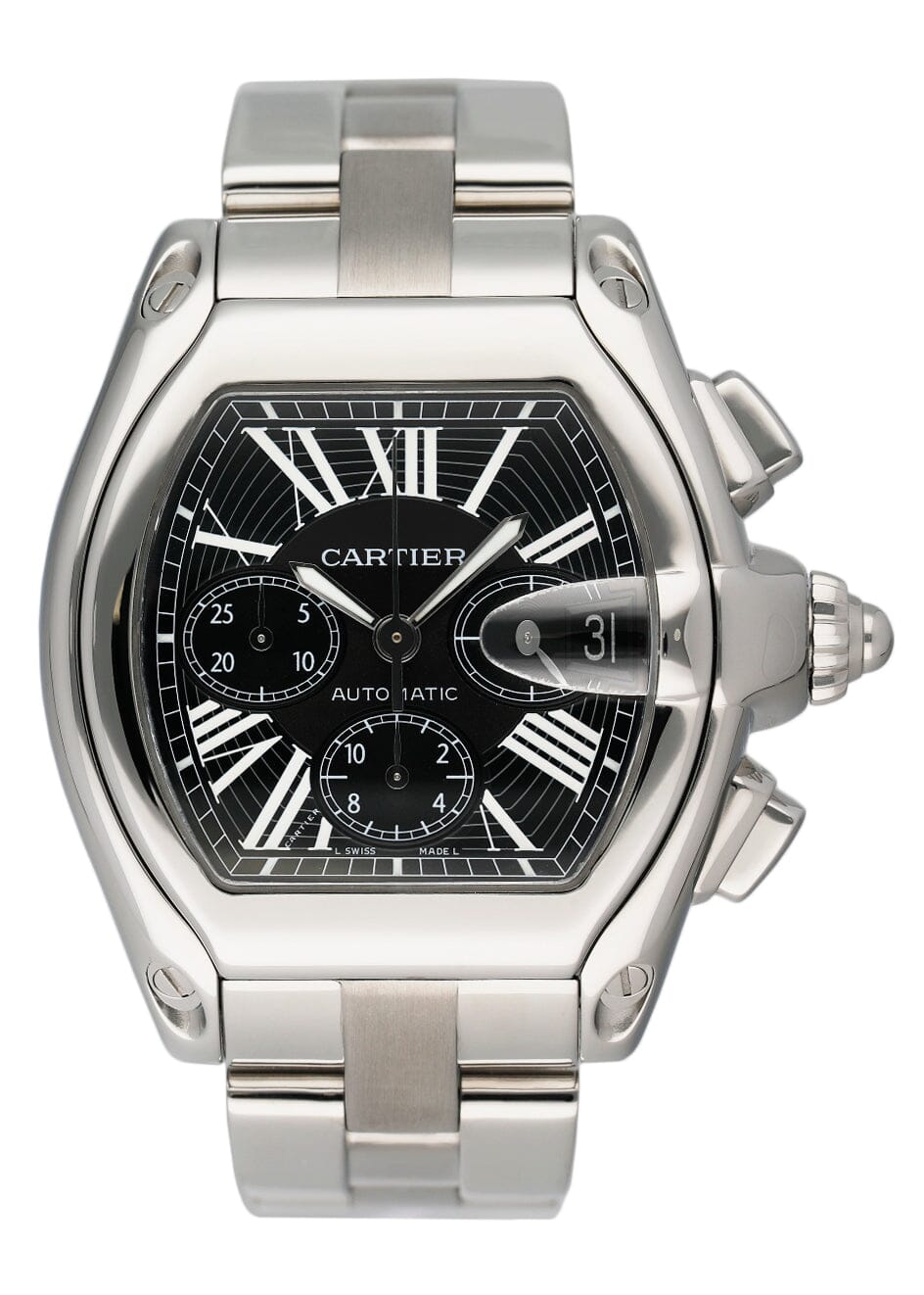 Cartier Roadster W62020X6 Black Dial Mens Watch – Phigora - Main Image