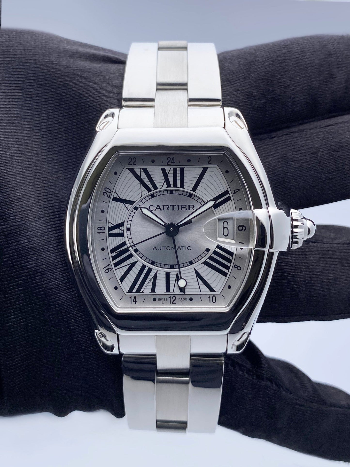 Cartier Roadster XL W62032X6 Stainless Steel Mens Watch