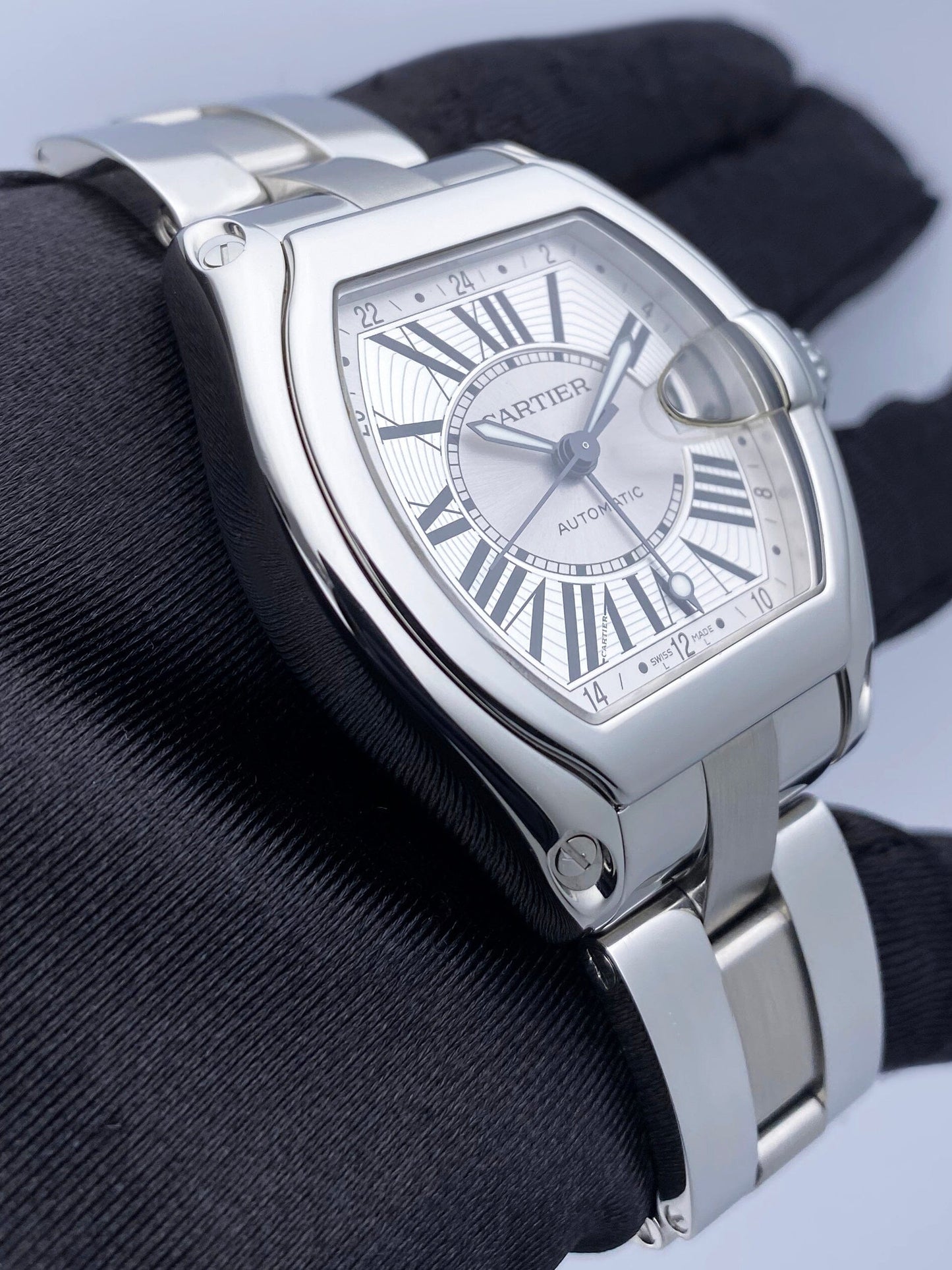 Cartier Roadster XL W62032X6 Stainless Steel Mens Watch