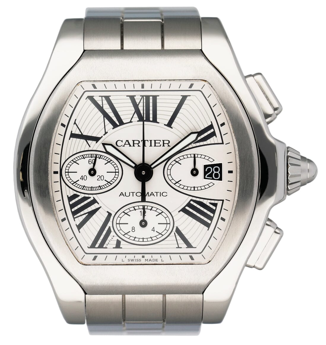 洋楽 DAIKITSUNETATHEFIRSTSUITE FOR CARTIER Cartier Roadster XL Men's Watch Black Dial 43mm Iced Out 6ct