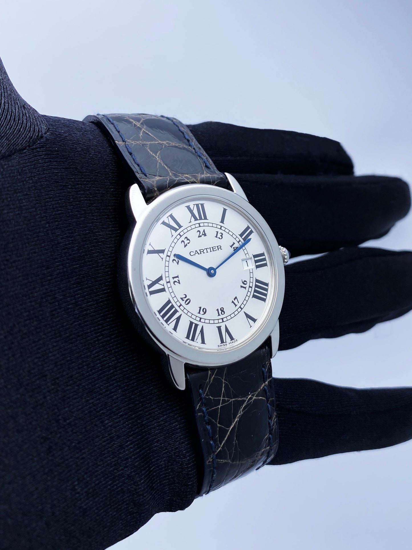 Cartier Ronde Solo 2934 Silver Dial Mens Watch