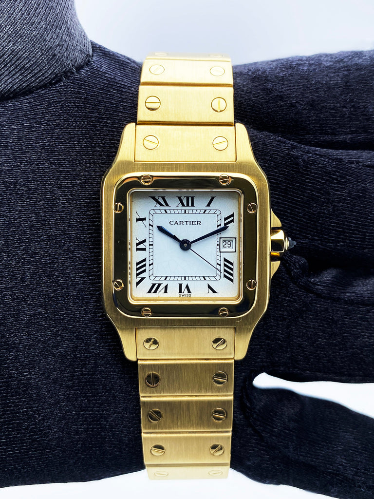 Cartier 18Kゴールド サントス Cartier Santos 18K Yellow Gold Mens Watch