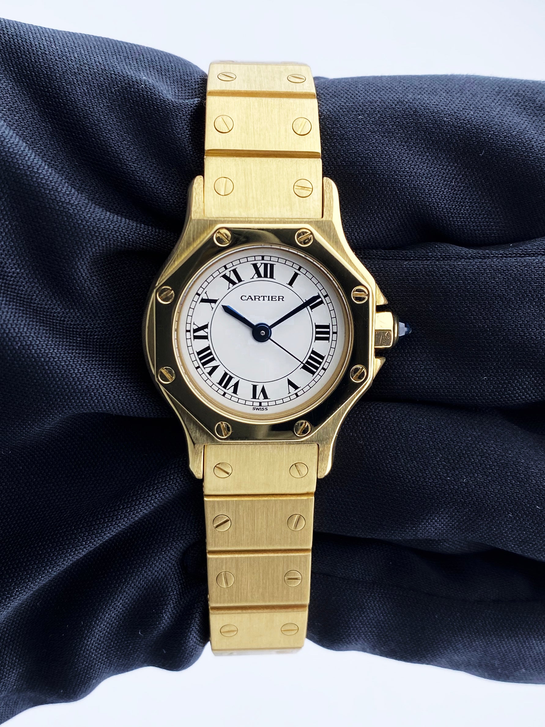 Cartier Santos Octagon 18k Yellow Gold Ladies Watch