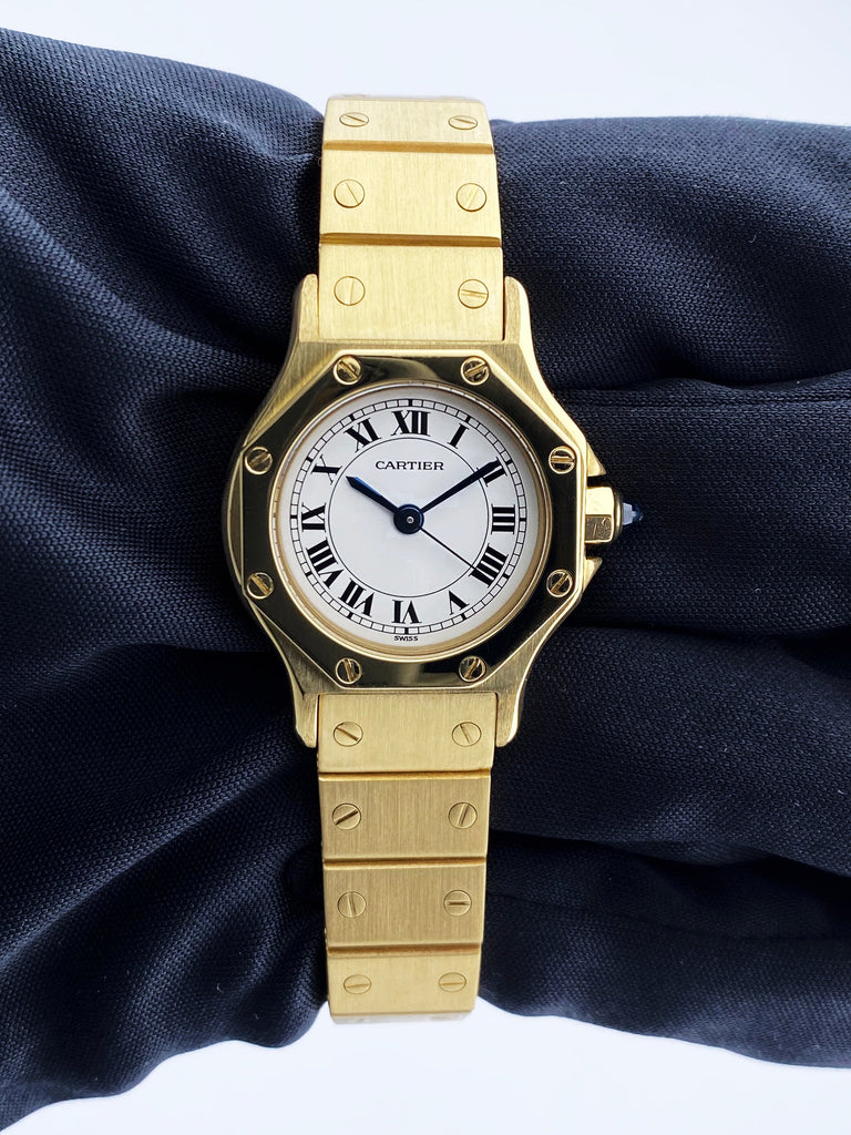 Cartier Santos Octagon 18k Yellow Gold Ladies Watch