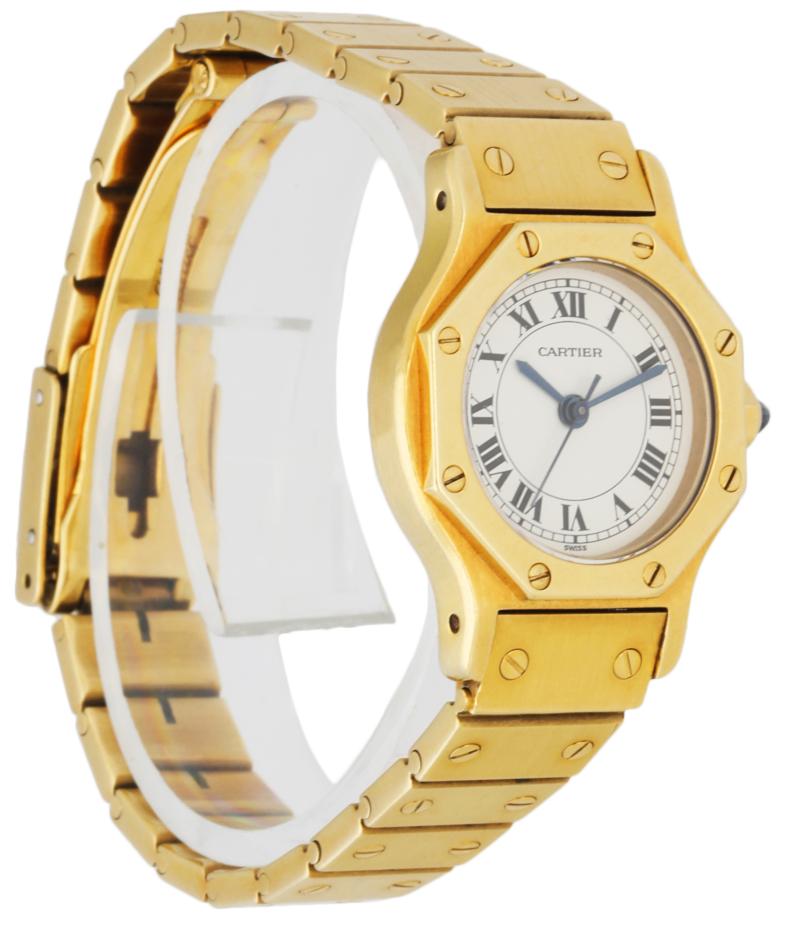 Cartier Santos Octagon 18k Yellow Gold Ladies Watch