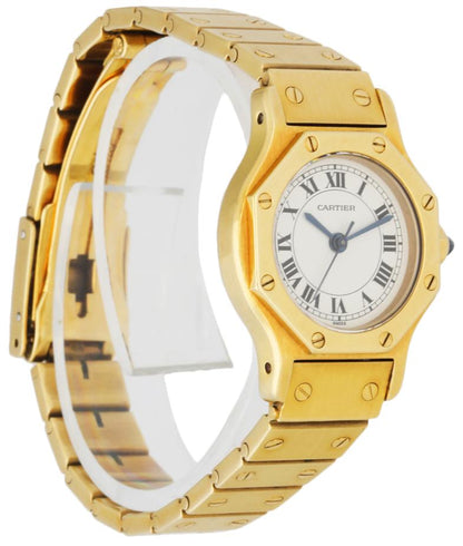 Cartier Santos Octagon 18k Yellow Gold Ladies Watch