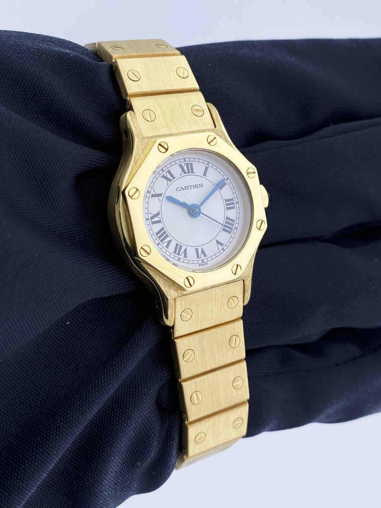 Cartier Santos Octagon 18k Yellow Gold Ladies Watch