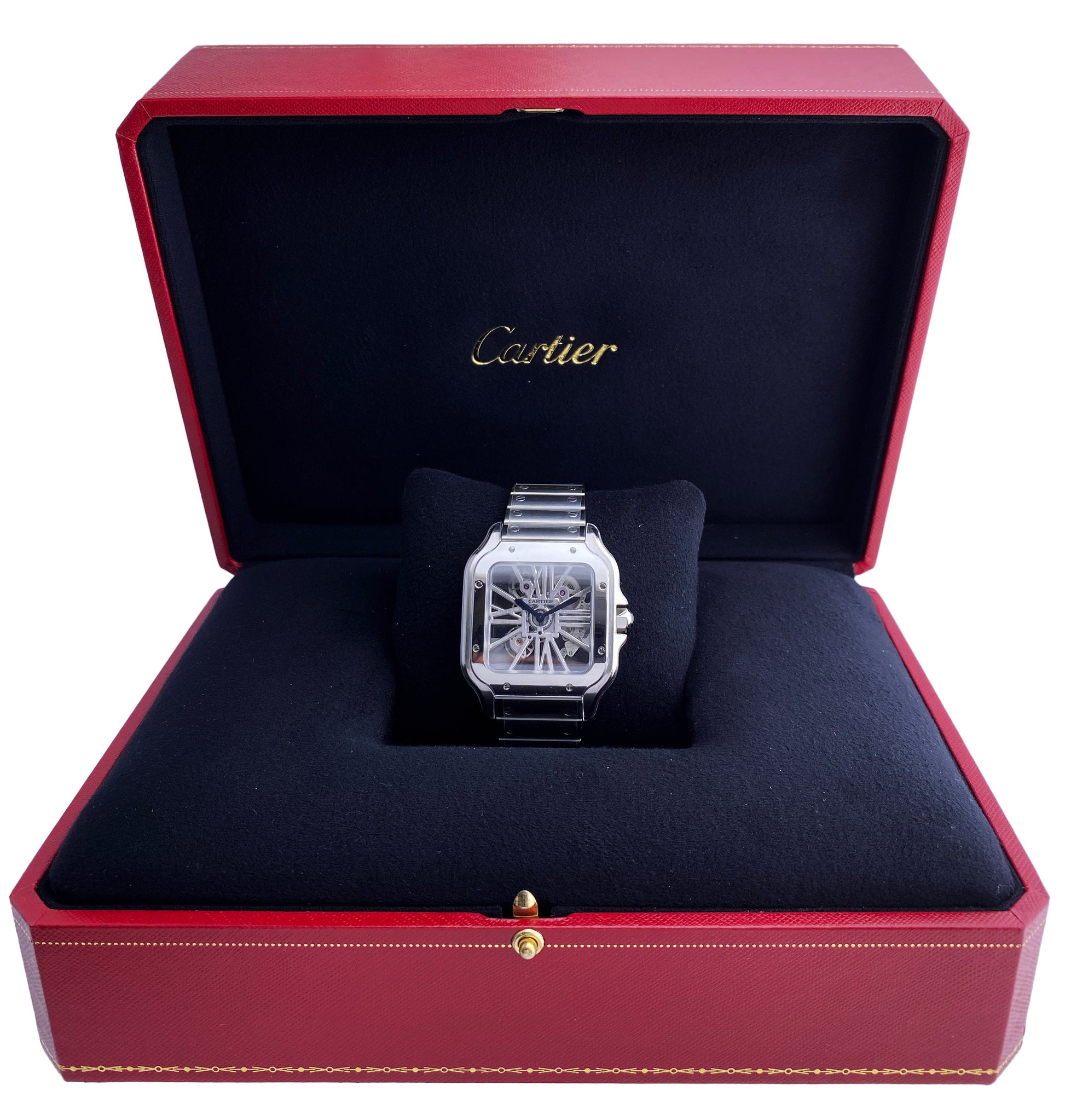 Cartier Santos Skeleton WHSA0015 Largesize Mens Watch Box & Papers