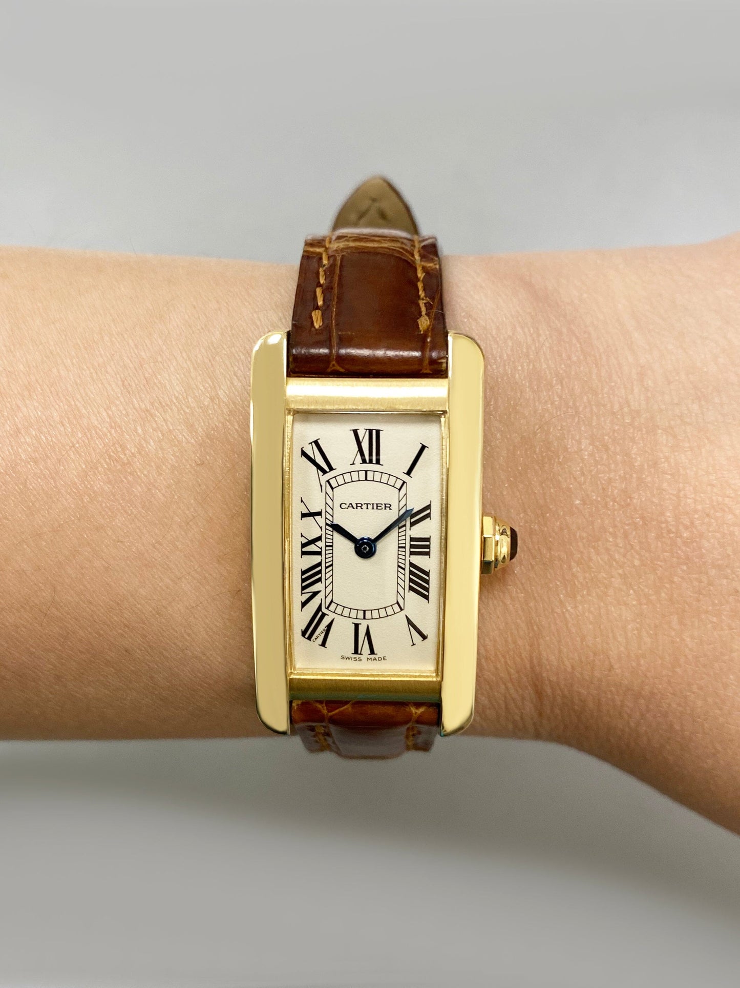 Cartier Tank Americaine W2601556 18K Yellow Gold Ladies Watch - Virtual