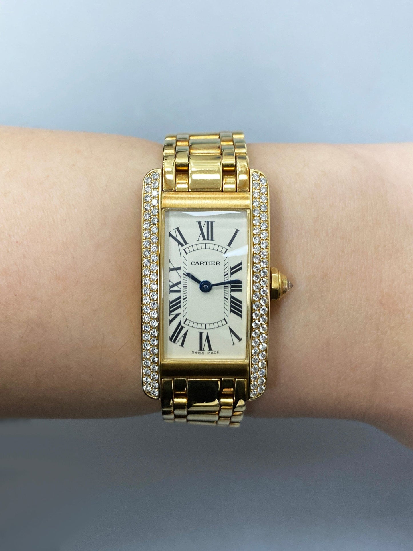 Cartier Tank Americaine WB7012K2 Diamond Ladies Watch - Wristwatch
