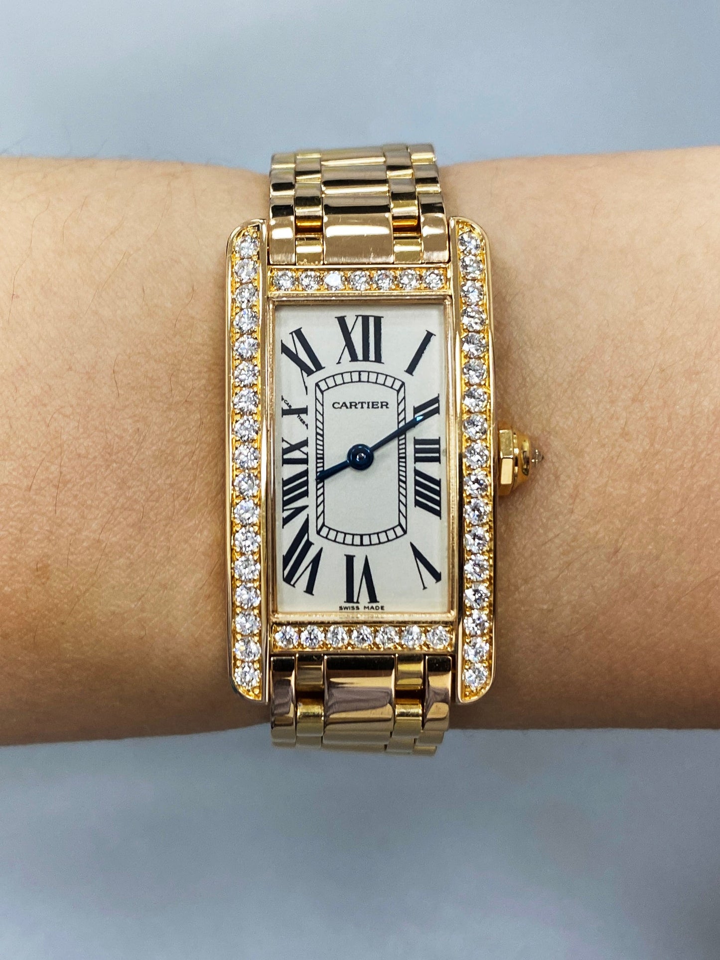 Cartier Tank Americaine WB7079M5/2503 Diamond Ladies Watch - Wristwatch