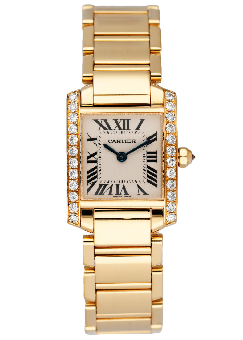 Cartier Tank Francaise 2385 Diamond 18k Yellow Gold Ladies Watch