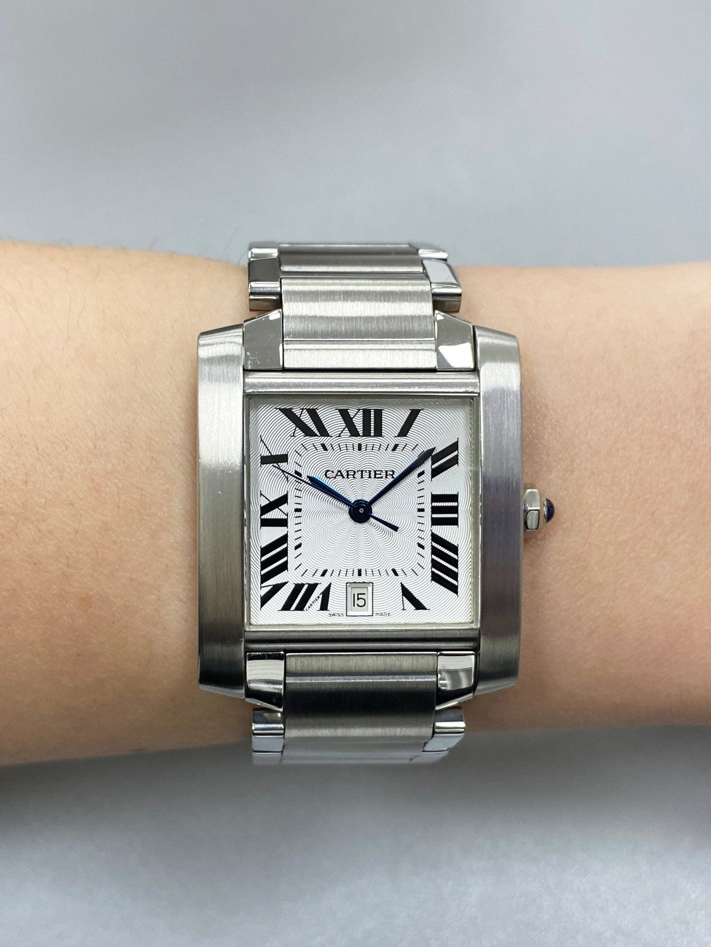 Cartier Tank Francaise W51002Q3 Stainless Steel Mens Watch