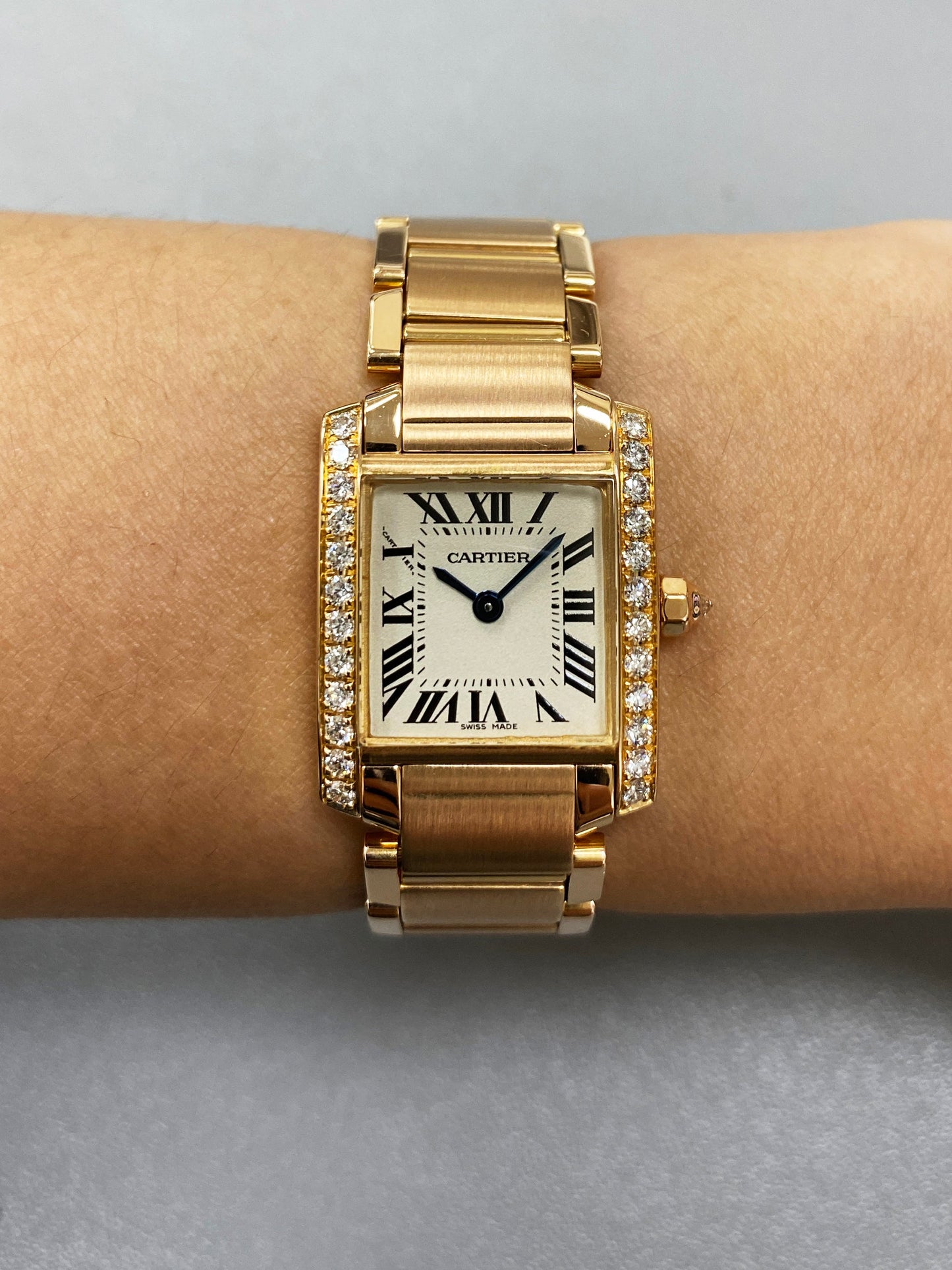 Cartier Tank Francaise WE10456H 18K Rose Gold Ladies Watch Box Papers - Wristwatch