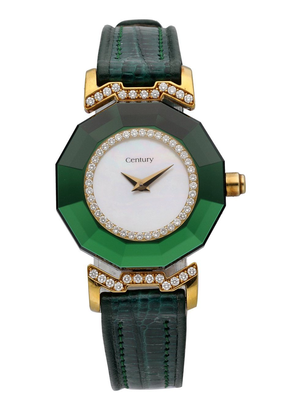 Century 19249 Diamond Emerald 18K Yellow Gold Ladies Watch – Phigora