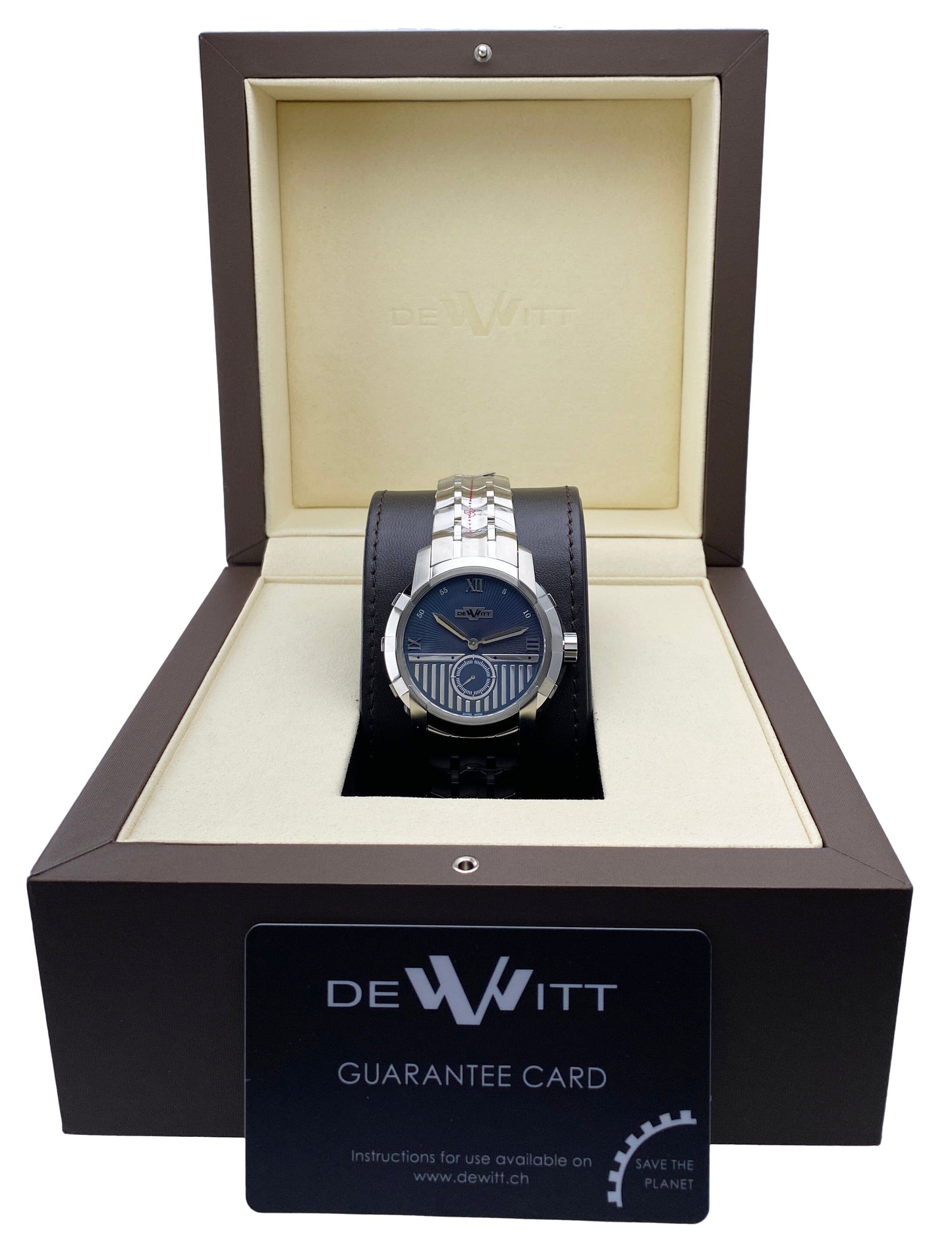 Dewitt Glorious Knight FTV.PTS.007.S Blue Dial Mens Watch Box Papers