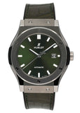 Hublot Classic Fusion 542.NX.8970.LR Green Dial Titanium Mens Watch Box Papers