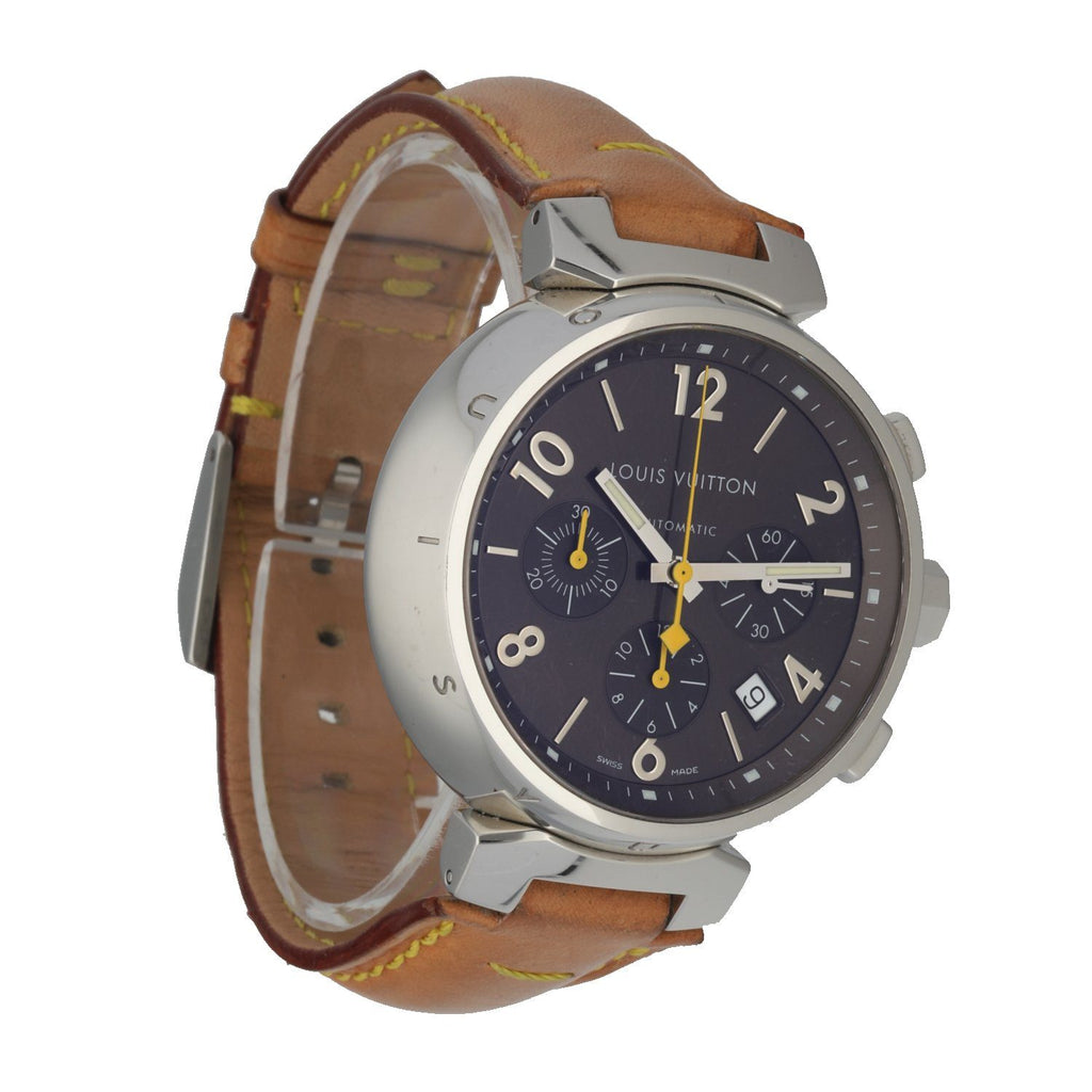 Louis Vuitton Tambour Chronograph Q1121 Brown 41mm Automatic Stainless