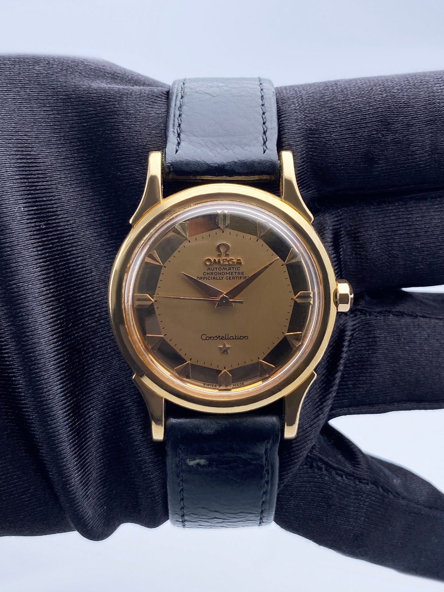 Omega Constellation 168.005/6 Pie Pan Dial Rose Gold Mens Watch