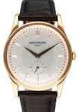 Patek Philippe Calatrava 5196R 18K Rose Gold Mens Watch Papers